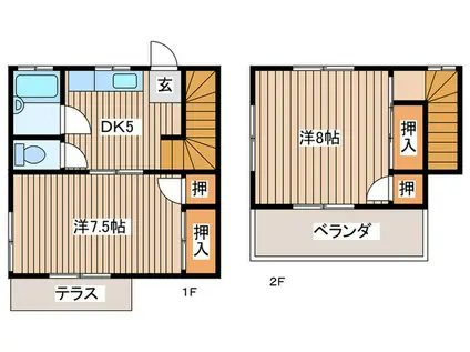 デュ・シャルレ(2DK/2階)の間取り写真