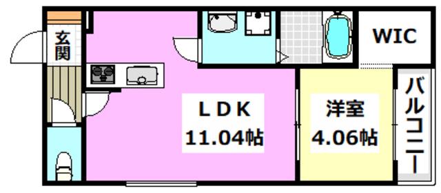イル・フィオーレ一津屋(1LDK/1階)の間取り写真