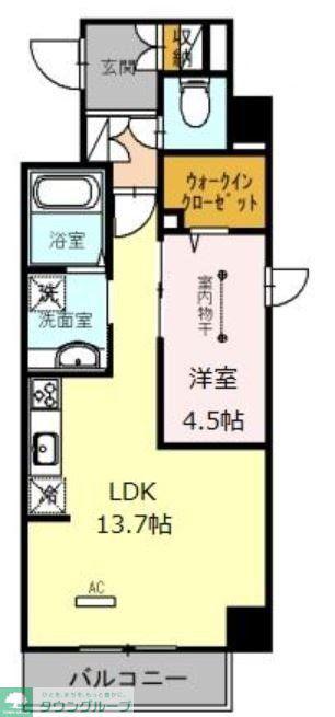 CLAIRE(1LDK/2階)の間取り写真