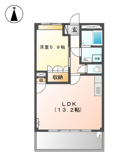 LRプリオール(1LDK/2階)の間取り写真