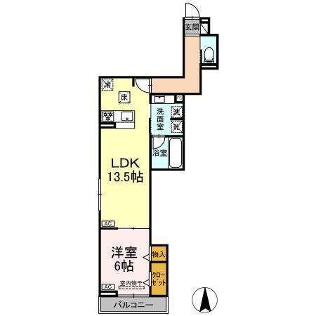 WILLKOMMEN(1LDK/1階)の間取り写真