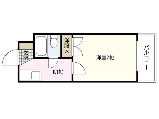 リベルテ矢野(1K/4階)の間取り写真