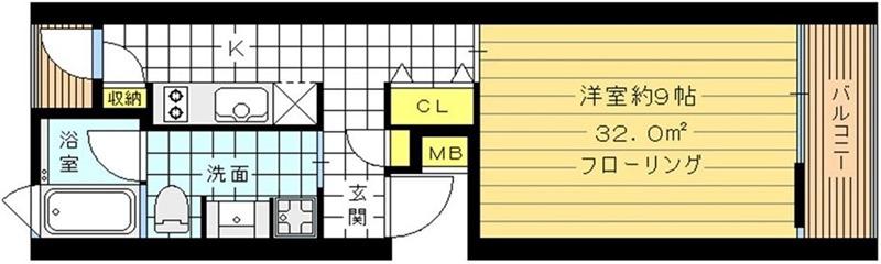 リッツスクエアケイブ176(1K/4階)の間取り写真
