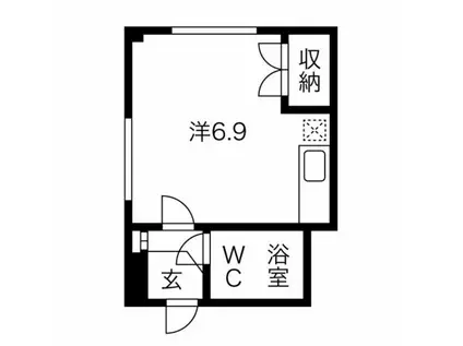 福住ビル(ワンルーム/2階)の間取り写真