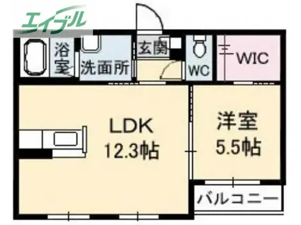 アンシャンテくろだ(1LDK/2階)の間取り写真