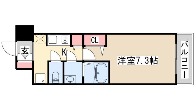 W-STYLE神戸Ⅱ(1K/10階)の間取り写真
