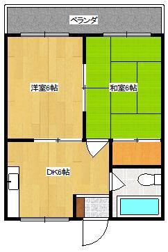 丸平マンション(2DK/3階)の間取り写真