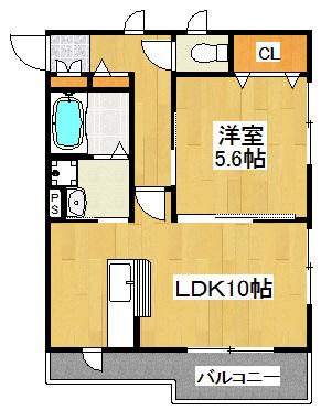 メゾン宮前平(1LDK/2階)の間取り写真