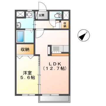 サークルレイクII(1LDK/1階)の間取り写真