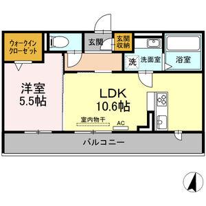 ヴィラージュ(1LDK/1階)の間取り写真
