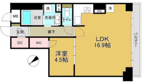 コル代々木(1LDK/3階)の間取り写真