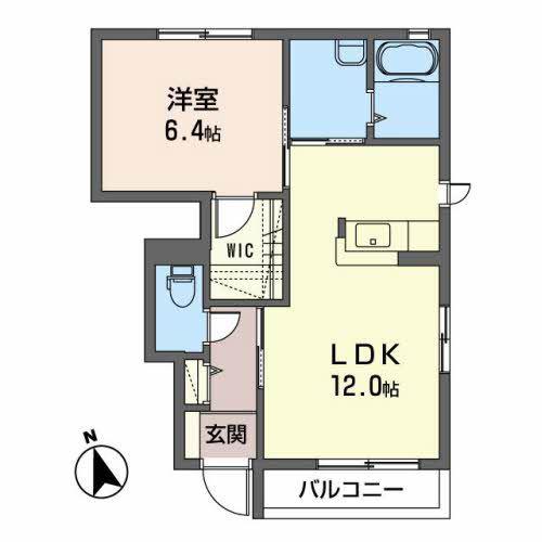 ミッテルザルツェンD(1LDK/1階)の間取り写真