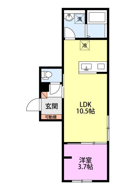 カーサ北園(1LDK/1階)の間取り写真