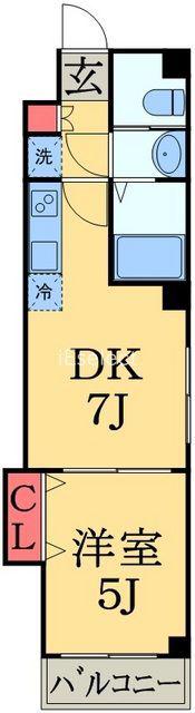 金太郎ヒルズ106(1DK/3階)の間取り写真
