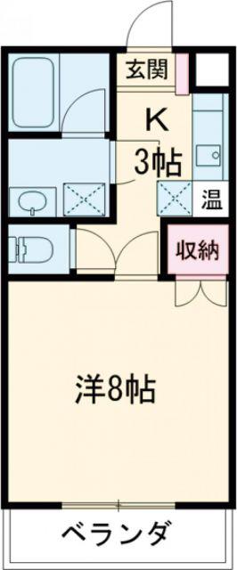 ソシア29 B(1K/2階)の間取り写真