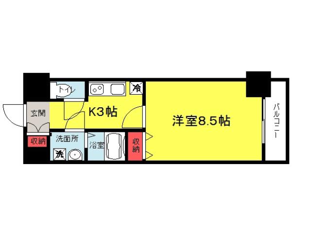TKアンバーコート堺東II(1K/7階)の間取り写真