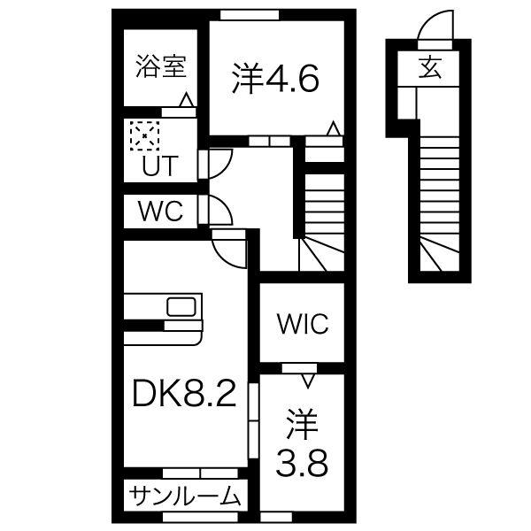 クレシェンテ(1SLDK/2階)の間取り写真