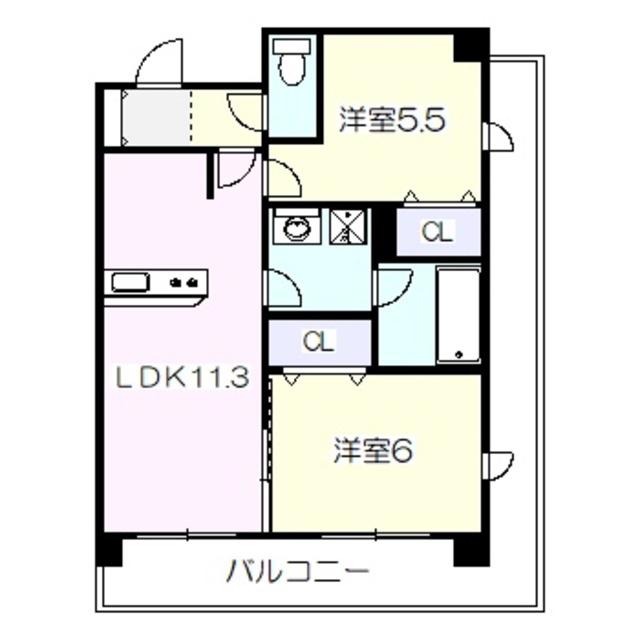 プレステージ10番館(2LDK/2階)の間取り写真