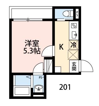 CRECIA常盤平IV(1K/2階)の間取り写真