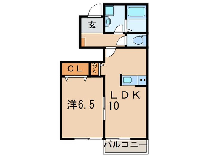 パルク・フルールA棟(1LDK/1階)の間取り写真