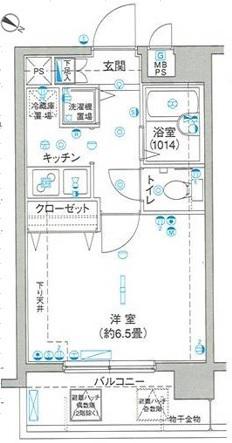 ヴェルト柿の木坂(1K/8階)の間取り写真