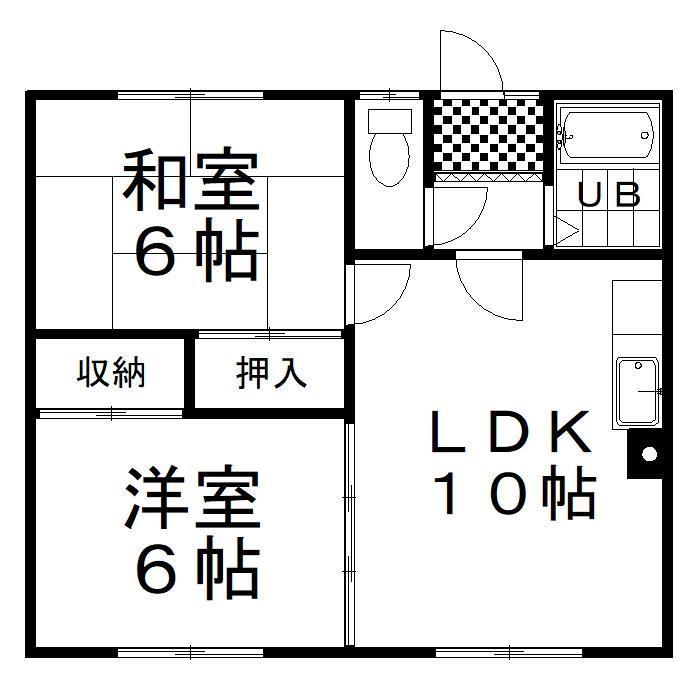 ポテトハイム(2LDK/2階)の間取り写真