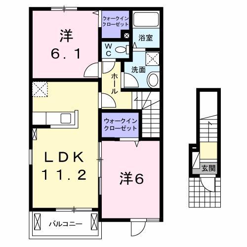 Jヒルズ(2LDK/2階)の間取り写真
