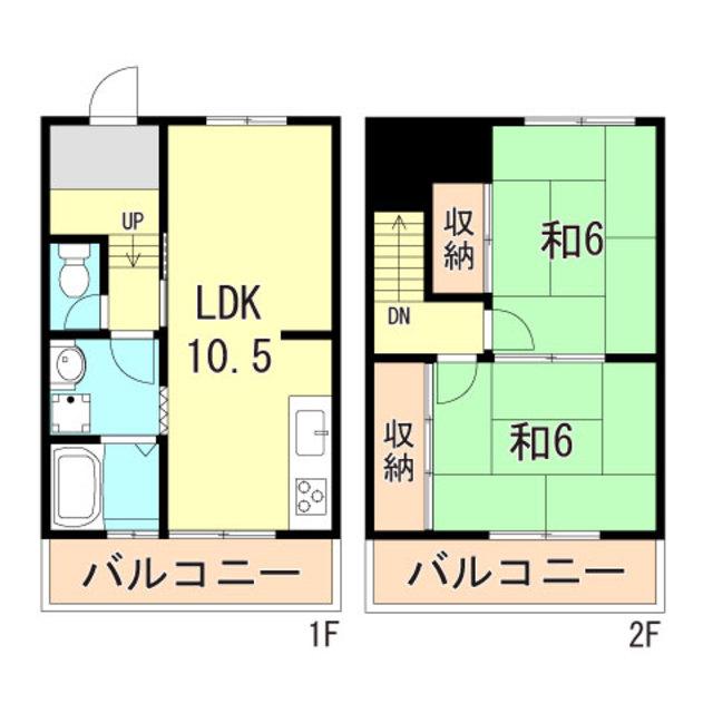神戸西壱番館ハウス(2LDK/1階)の間取り写真