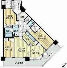 ライオンズタワー仙台広瀬(3LDK/24階)の間取り写真