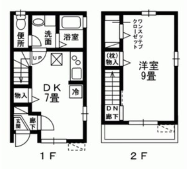 ラ・ルーチェ大和郷(1DK/1階)の間取り写真