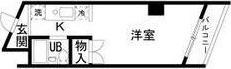 ノーサレンダー(ワンルーム/3階)の間取り写真