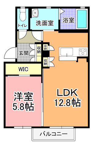 シャルル グランデ D(1LDK/1階)の間取り写真