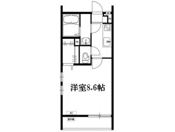 リブリモンターナII(1K/1階)の間取り写真