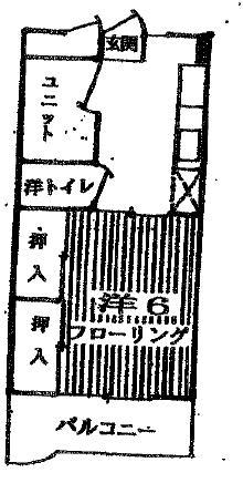 森屋マンション(1K/2階)の間取り写真
