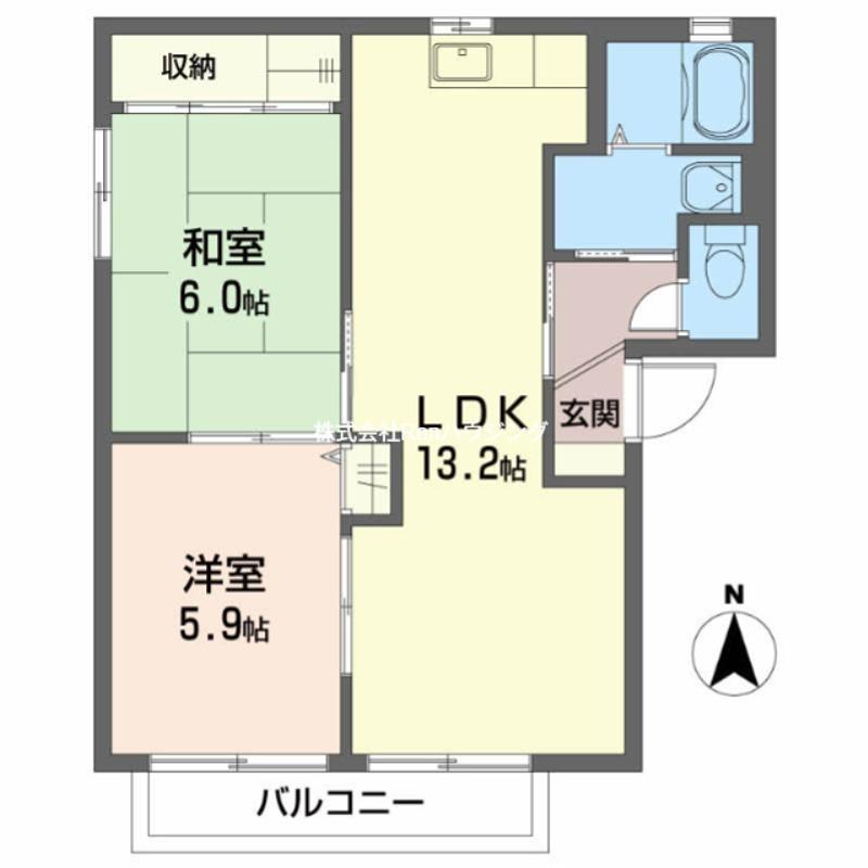 シャーメゾンラヴィ B棟(2LDK/1階)の間取り写真