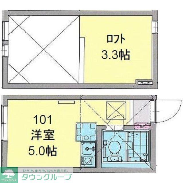 カパルアガーデン横浜反町(ワンルーム/1階)の間取り写真