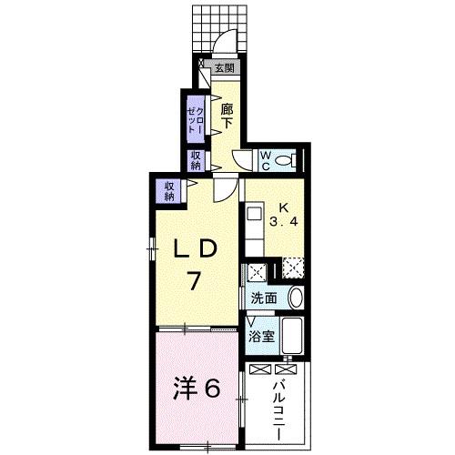 レーベン59(1LDK/1階)の間取り写真