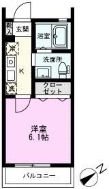 REVATY弐番館(1K/1階)の間取り写真