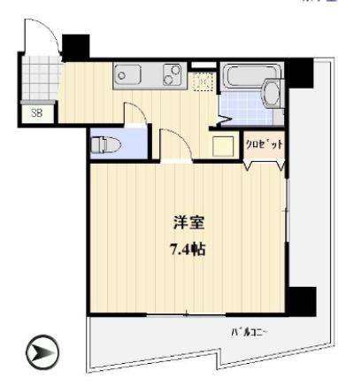 WILLDO横浜南(1K/6階)の間取り写真