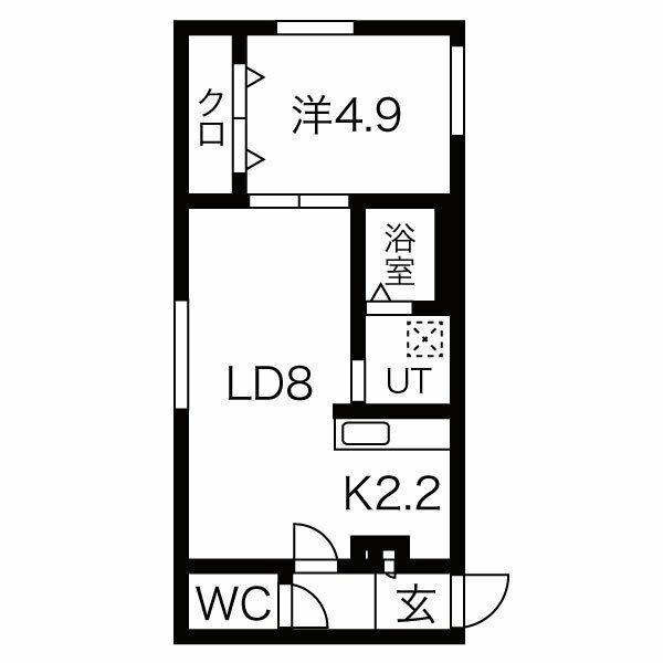 晴蔵MIYANOSAWA 宮の沢1-3(1LDK/4階)の間取り写真