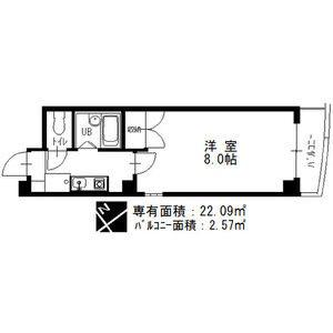 シャトー村瀬千代田(1K/4階)の間取り写真