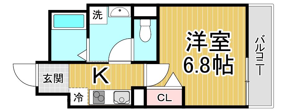 パークハウス大井戸(1K/3階)の間取り写真