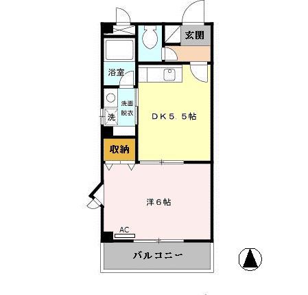 グランシャリオ(1DK/3階)の間取り写真
