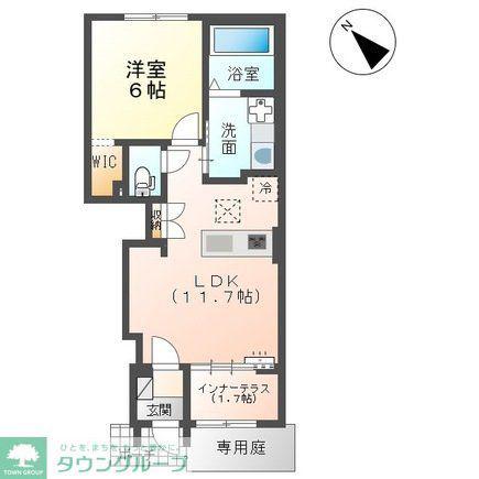 千葉市中央区大森町アパート(1LDK/1階)の間取り写真