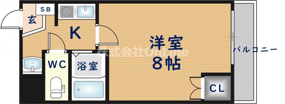 ヤノ若江ハイツ(1K/3階)の間取り写真