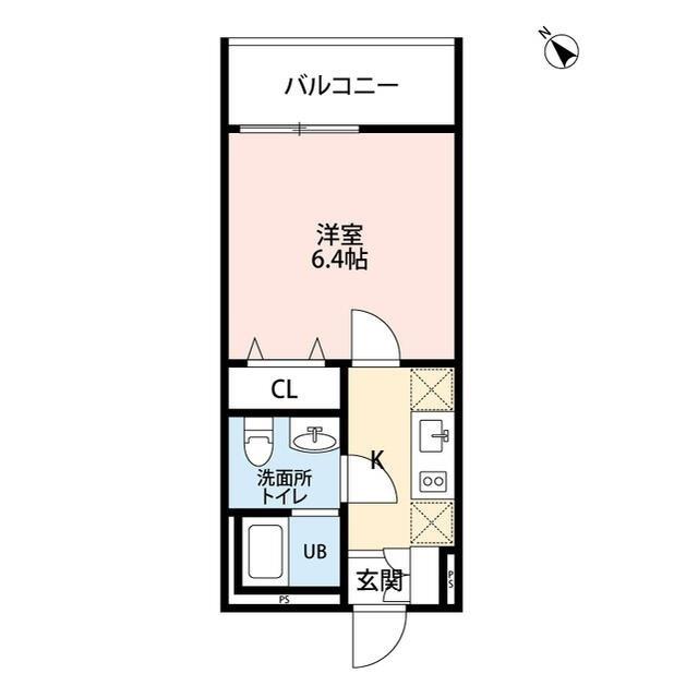 ONE SKY 市ヶ尾(1K/1階)の間取り写真