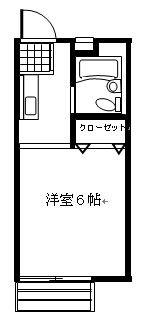 誠心ハイツ(1K/2階)の間取り写真