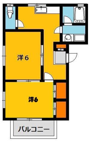 カサ・ベルデ市原(2K/1階)の間取り写真