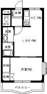 プリベール(1LDK/2階)の間取り写真