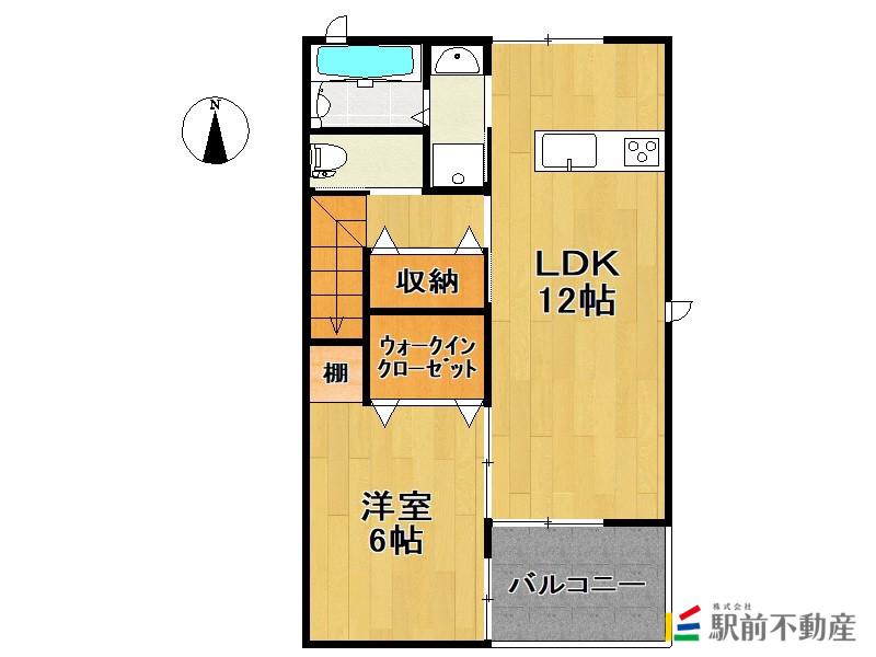 PAMPTON COURT I(1LDK/2階)の間取り写真